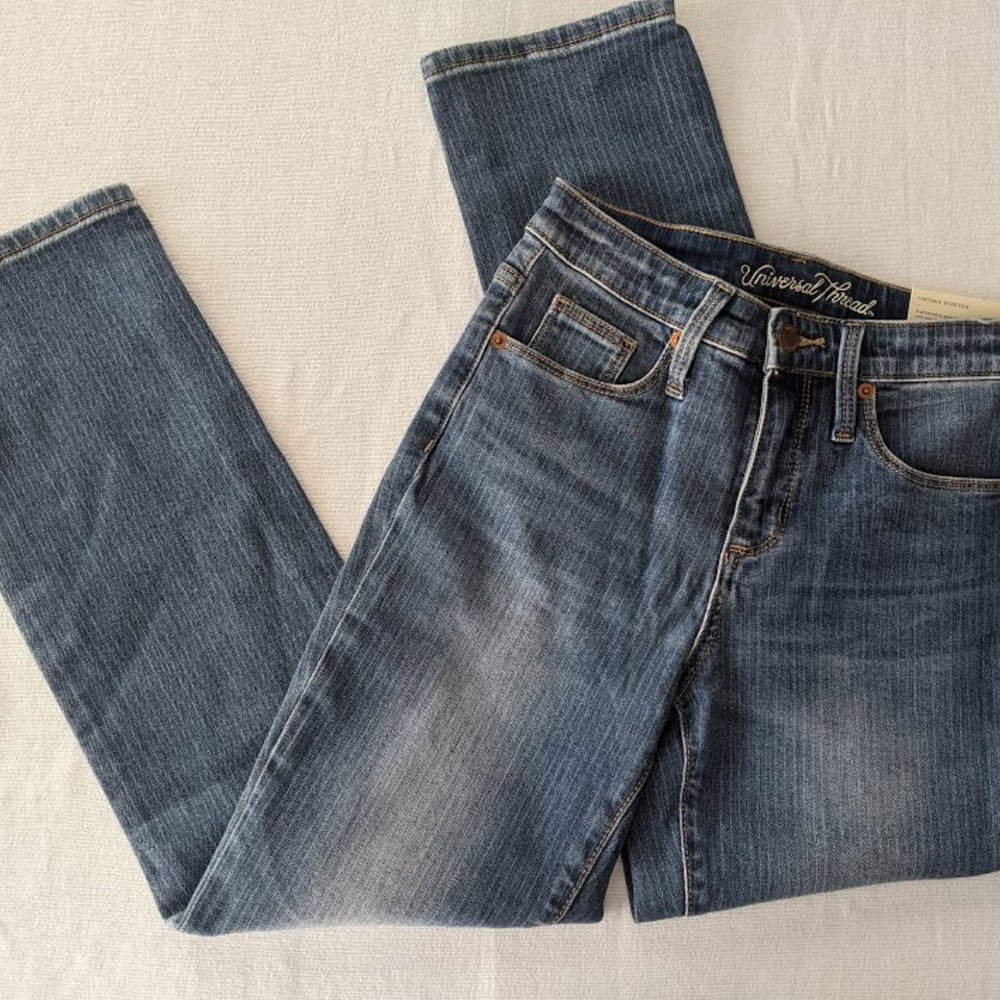 Women's Universal Thread High-Rise Striped Cropped Jeans Size 00‎ NEW